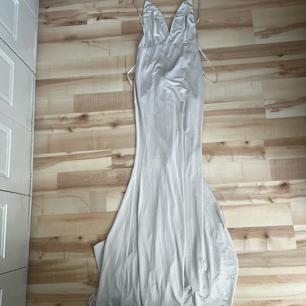 Elegant White Satin Gown